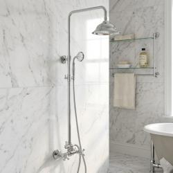 Aquanello Heritage Ascot Classic Shower Set Surface-Mounted Shower Column Chrome CR-2003-HA